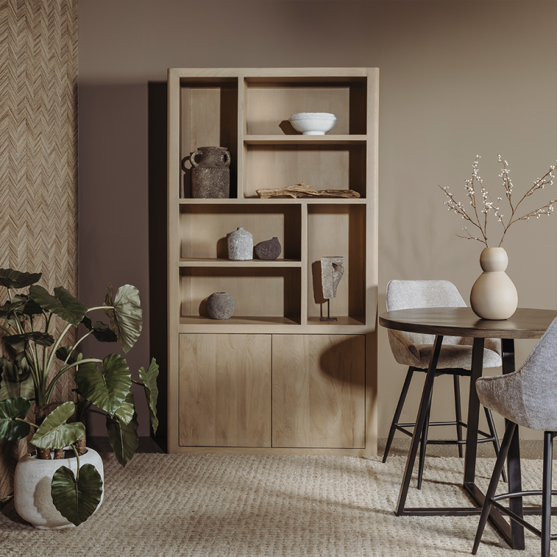 Boekenkast Tenna Naturel Mangohout 120 cm