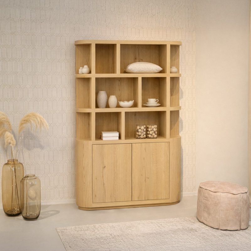 Boekenkast Novero Naturel Eikenhout 145 cm