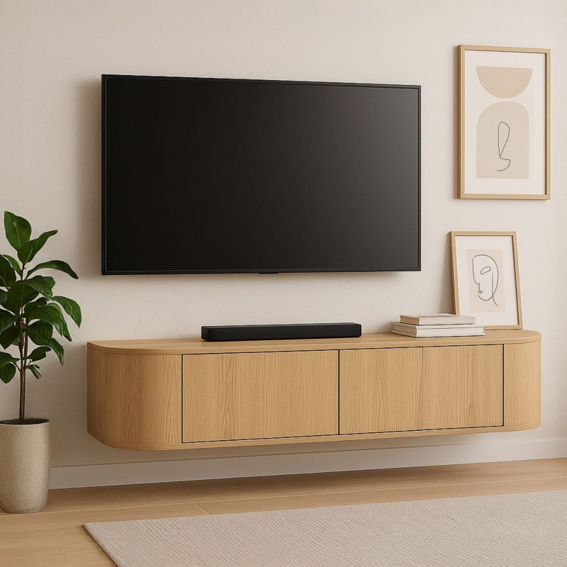 Zwevend Tv-meubel Novero Naturel Eikenhout 140 cm