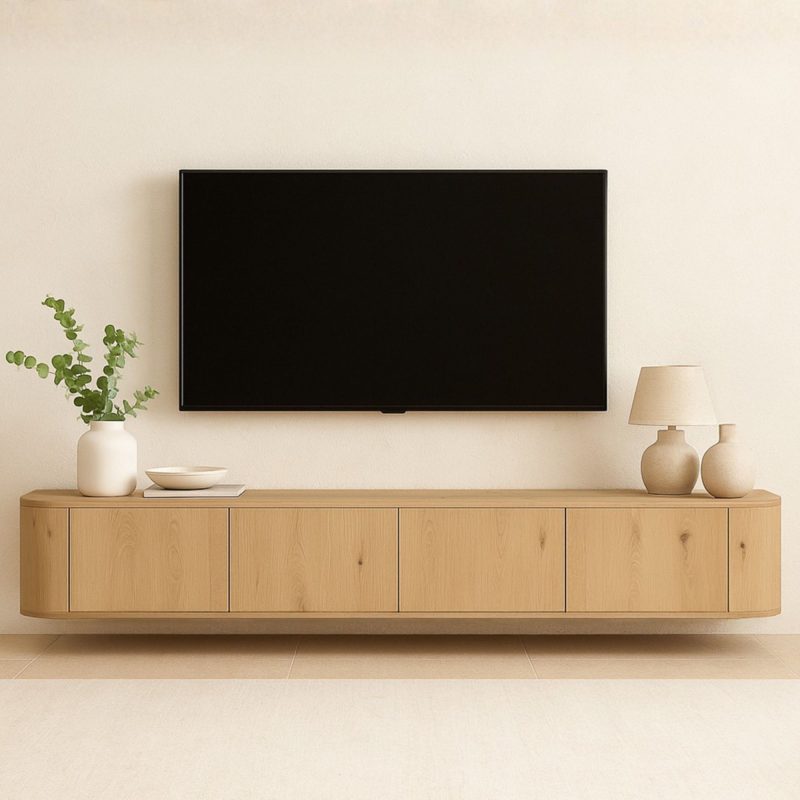 Zwevend Tv-meubel Novero Naturel Eikenhout 220 cm