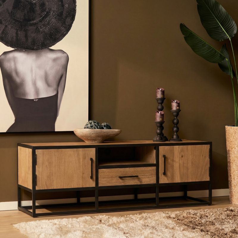 Tv Meubel Dakota Naturel Mangohout 145 cm