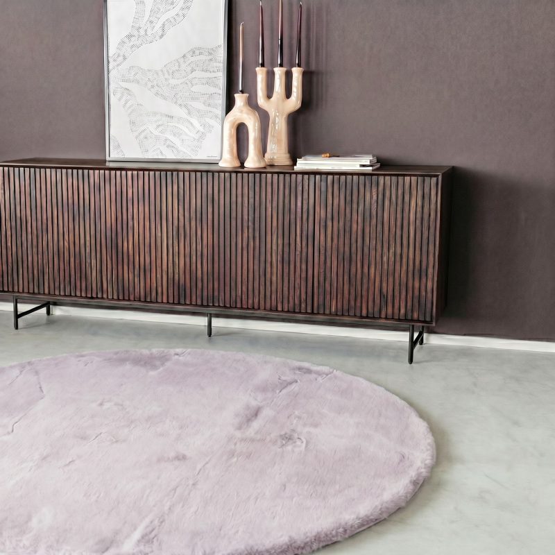 Rond vloerkleed Plush 21 Grijs 80 cm