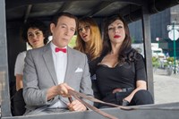 PEE-WEE'S BIG HOLIDAY, from left: Alia Shawkat, Paul Reubens as Pee-wee Herman, Stephanie Beatriz, Jessica Pohly, 2016. ph: Glen Wilson/© Netflix