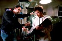 THE BIG LEBOWSKI, writer/producer Joel Coen, writer/producer Ethan Coen on set, 1998, (c) Gramercy Pictures