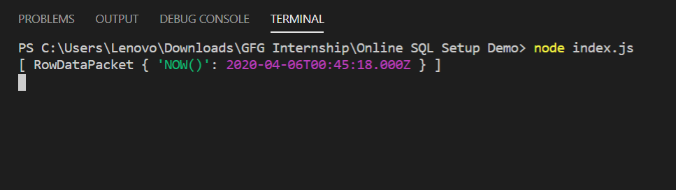 Output of above command