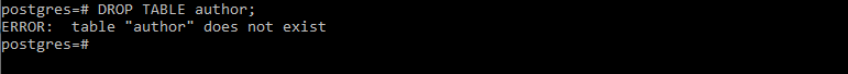 PostgreSQL DROP TABLE Example