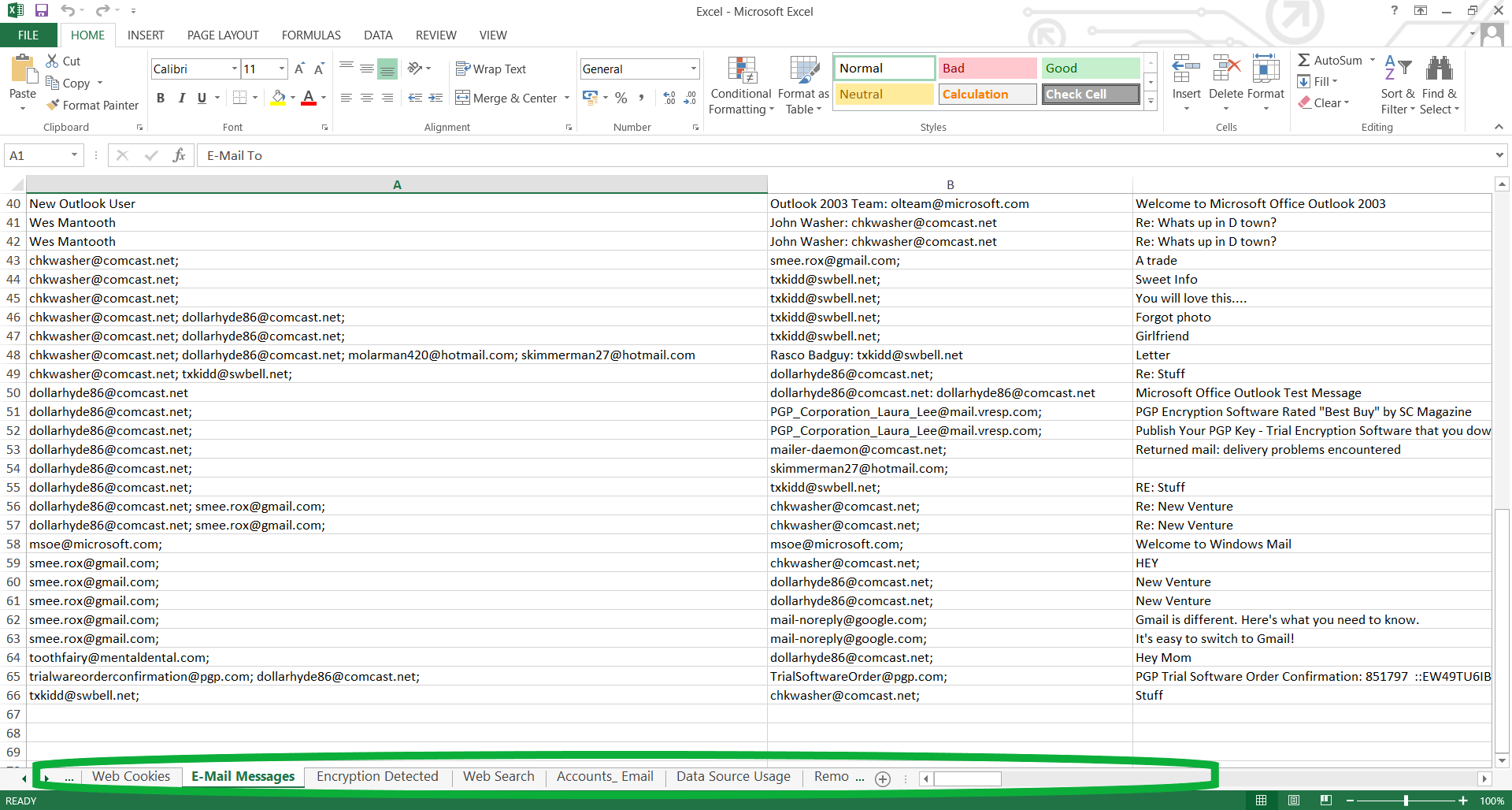 reports excelsheey
