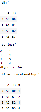 Pandas concat() function