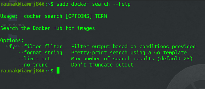 Docker Search Manual