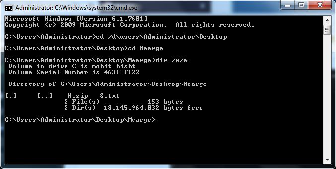 Steps to Murge / Hide one file into another using CMD