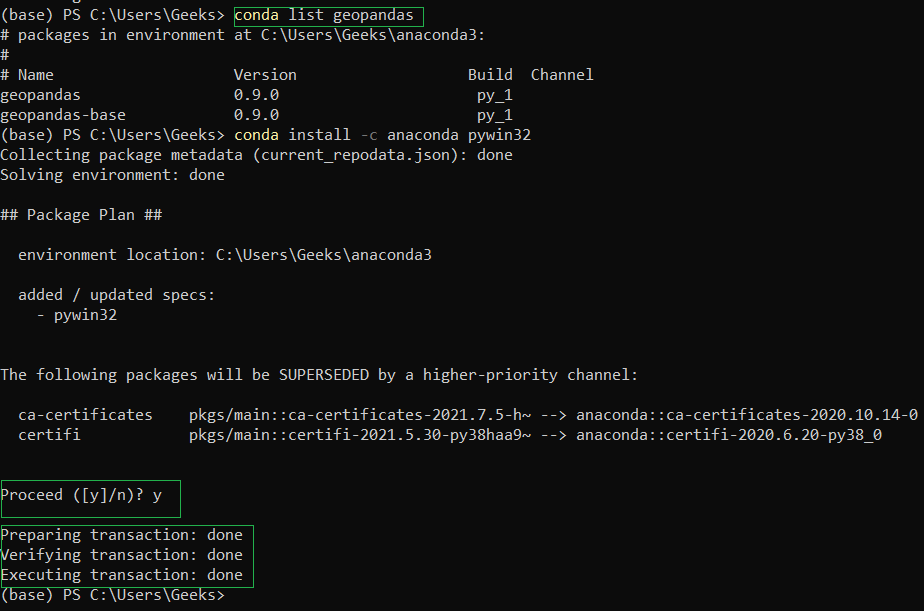 Installing Pywin32 on Windows using Conda