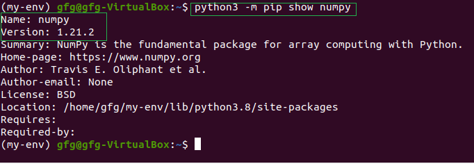 Verifying Numpy Installation on Linux using PIP