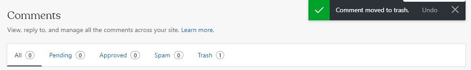 WordPress Delete Comments