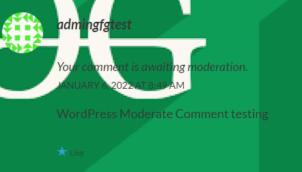 WordPress Moderate Comments