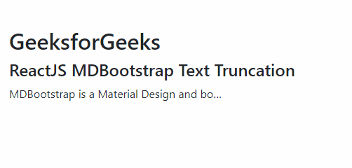 ReactJS MDBootstrap Text truncation Utilities