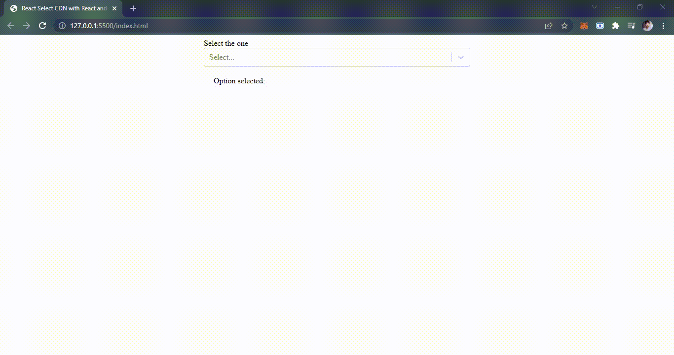  import from React-Select CDN with React and Babel