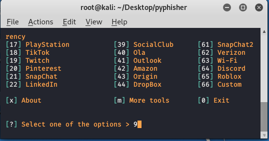 Selecting Gmail Option