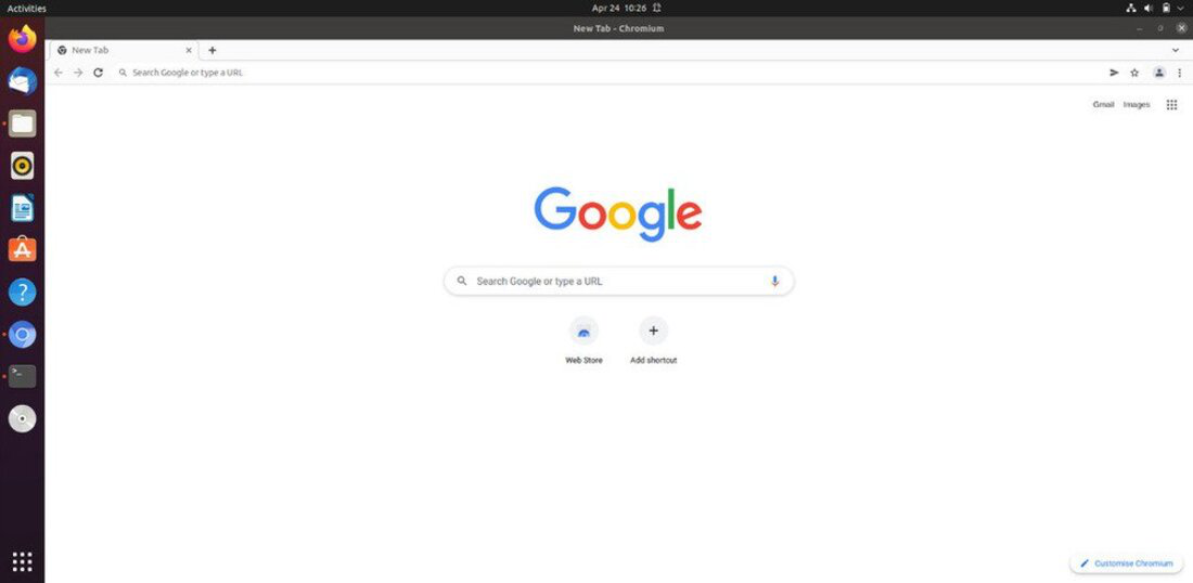 Opening Chromium browser