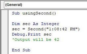 second function in vba