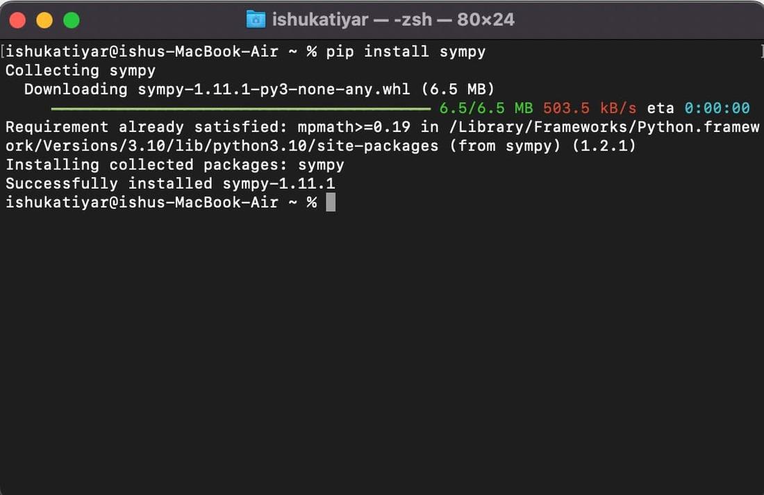Installing-sympy-using-pip
