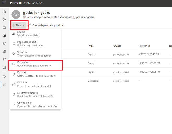 Power BI - How to add Reports to Dashboards?