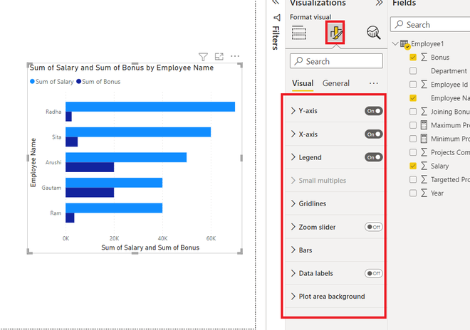Power BI - Format Clustered Bar Chart