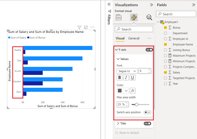Power BI - Format Clustered Bar Chart
