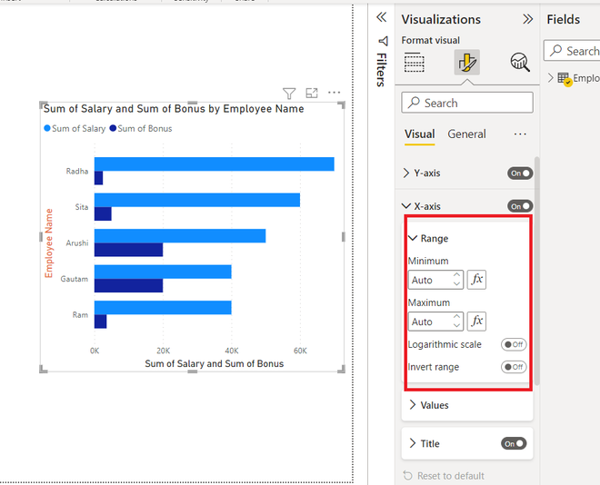 Power BI - Format Clustered Bar Chart