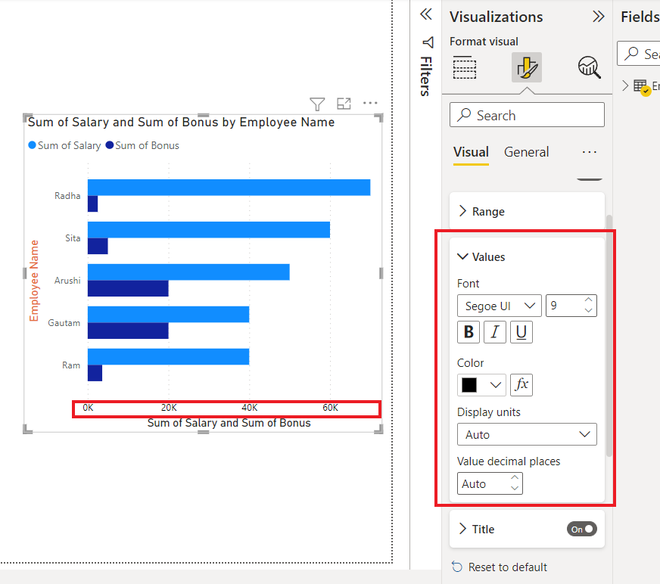 Power BI - Format Clustered Bar Chart