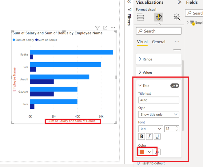 Power BI - Format Clustered Bar Chart