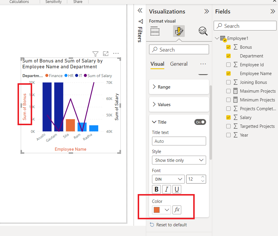 Using Title feature of Y-Axis