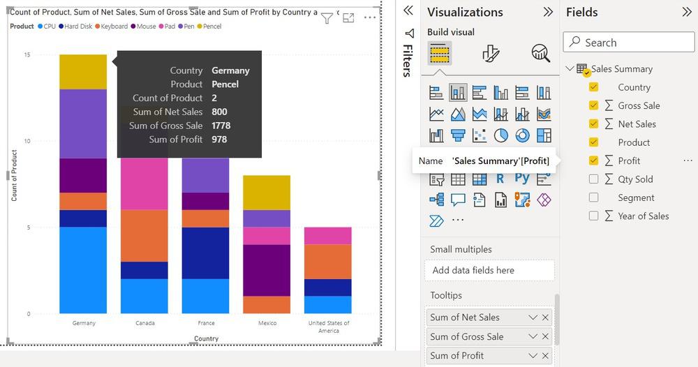 Power BI - How to Create a Stacked Column Chart