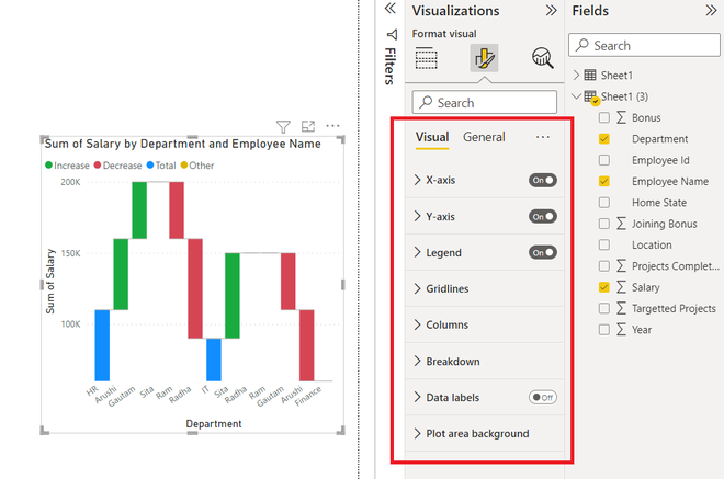 Formatting a Bar Chart In Power BI