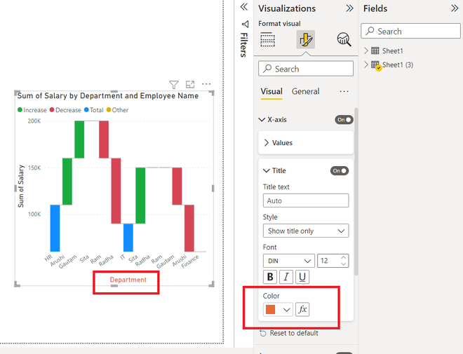 Formatting a Bar Chart In Power BI