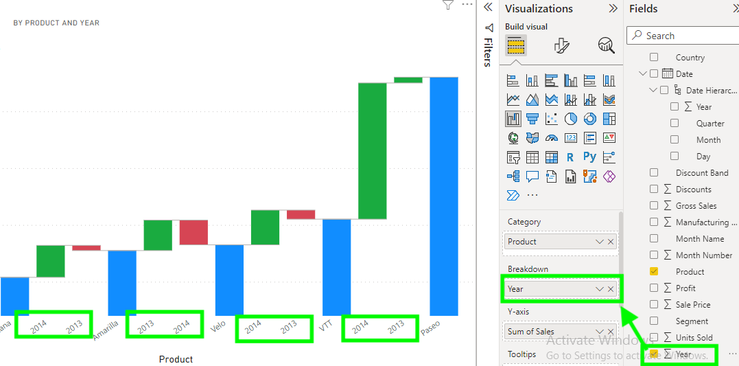 Power BI - How to Create a Waterfall Chart?