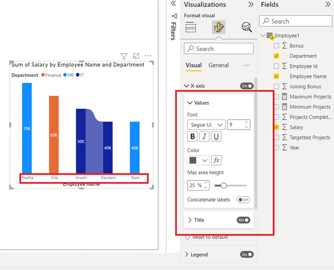 Power BI - Format Ribbon Chart