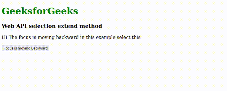 Web API Selection.extend() Method