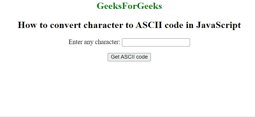 convert character to ASCII code using JavaScript