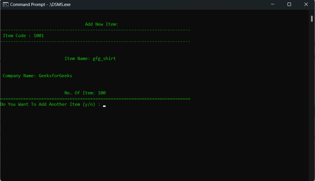 Department Store Management System(DSMS) using C++