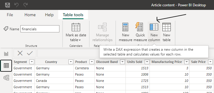 clicking-new-column-option
