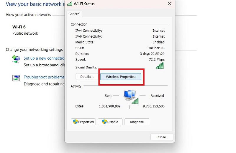 Step to find network security key