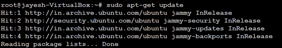 sudo apt-get update