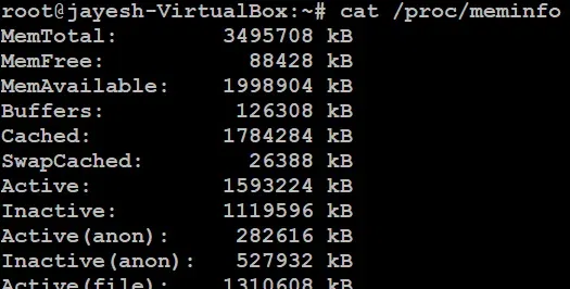 cat /proc/meminfo