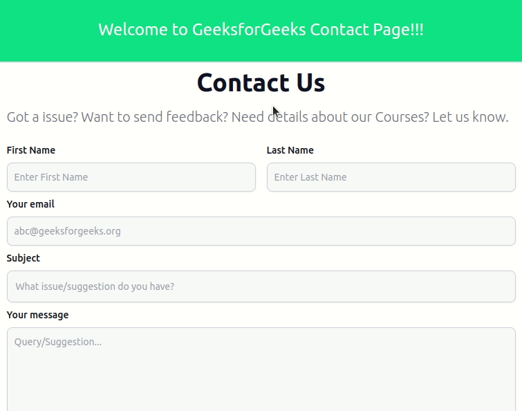 Contact Us Form