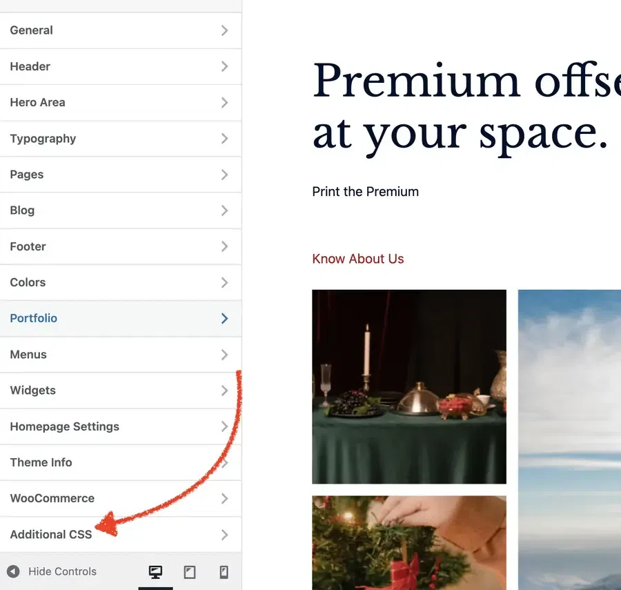 WordPress additional-css