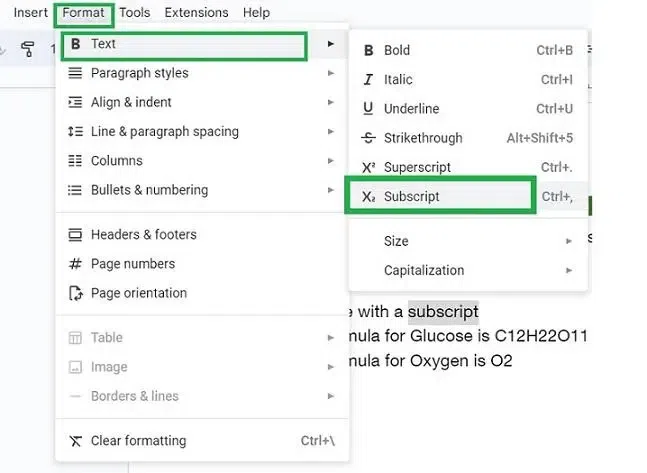 How to Do Subscript in Google Docs