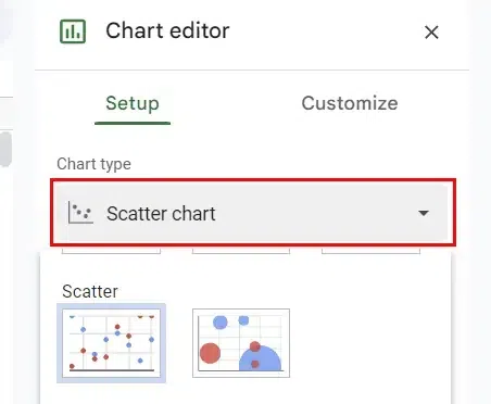 Create a Scatter Plot with Lines in Google Sheets