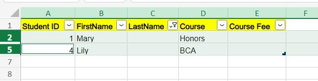 Select and delete the rows in blank rows
