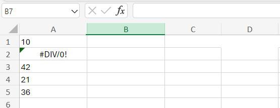 Dataset containing error