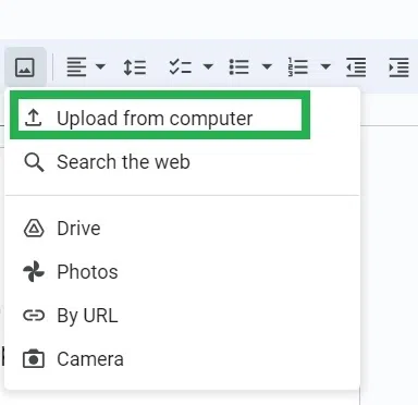 Insert Images in Google Docs